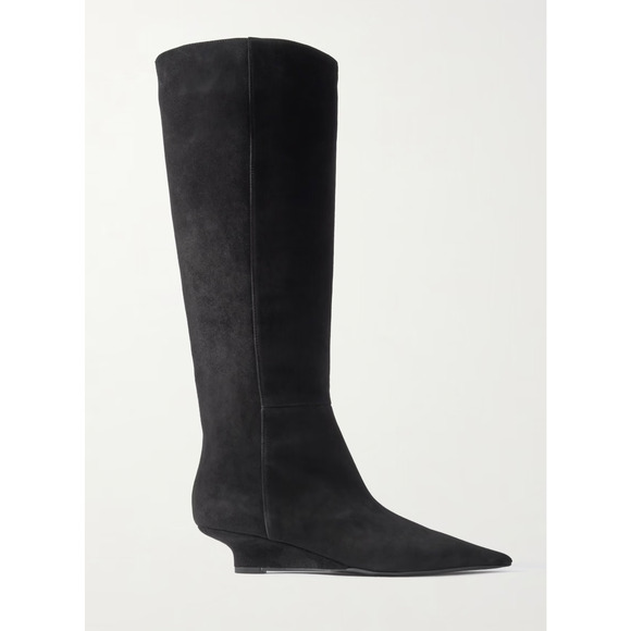 =TOTEME Suede Sharp 40 Knee High Boot Black Size 40 - Picture 1 of 6